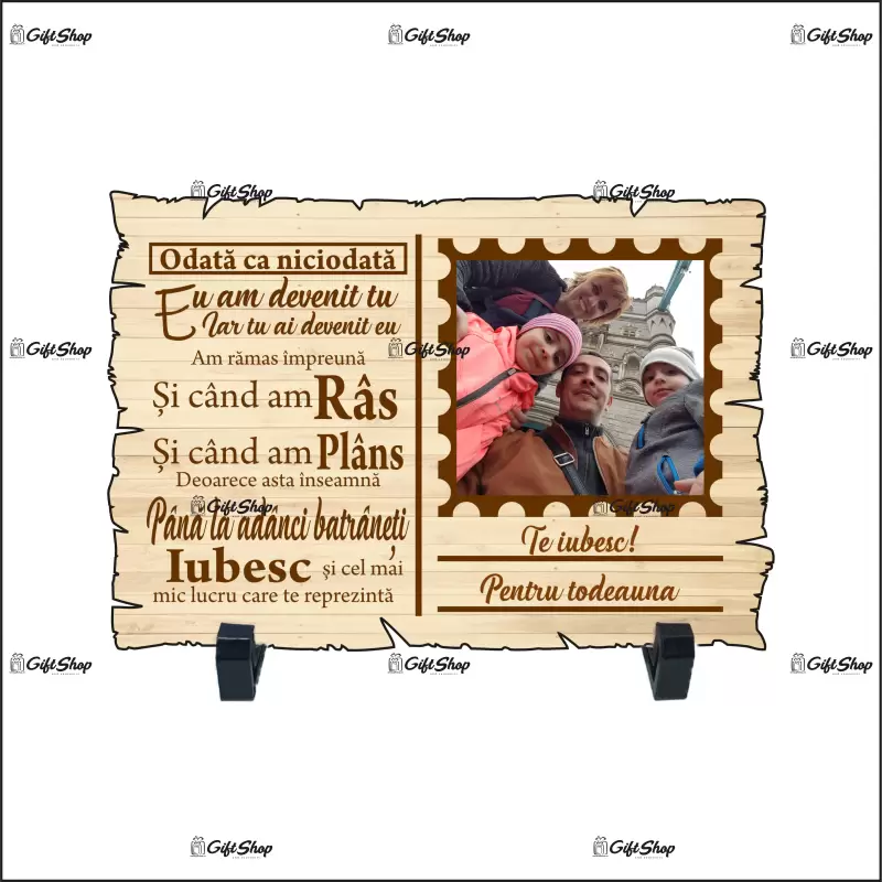.te iubesc!, pentru todeauna placheta lemn personalizata195x285 mm